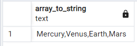 PostgreSQL での配列から文字列への変換 - array_to_string() 1