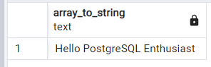 PostgreSQL での配列から文字列への変換 - array_to_string() 2