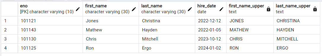 PostgreSQL で列を大文字に変換する - UPPER() 3