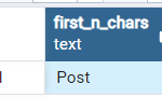 PostgreSQLの列の最初の「N」文字を抽出する 1