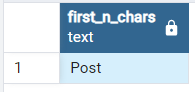 PostgreSQLの列の最初の「N」文字を抽出する 4