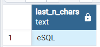 PostgreSQLの列の最後の「N」文字を抽出する 1