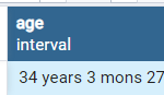 PostgreSQL で誕生日から年齢を取得する – AGE() 1