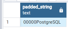 PostgreSQL の列の左パッド - LPAD() 1