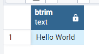 PostgreSQL の btrim() 関数: 1