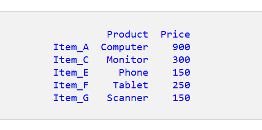 Pandas DataFrame でインデックスによって行を削除する 5