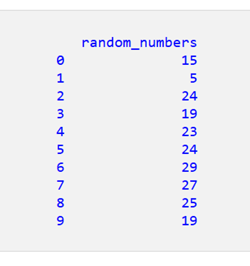 Pandasデータフレームでランダムな整数を生成する 1