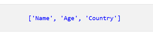 Pandas DataFrame のすべての列名のリストを取得する 2
