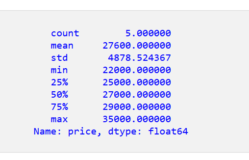 Pandas DataFrame で記述統計を取得する 2