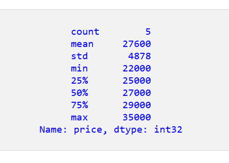 Pandas DataFrame で記述統計を取得する 3